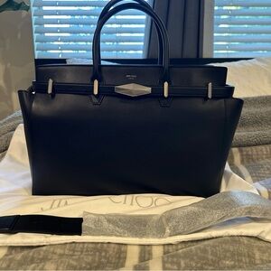 Jimmy Choo Diamond Cinch Top Handle Black Handbag